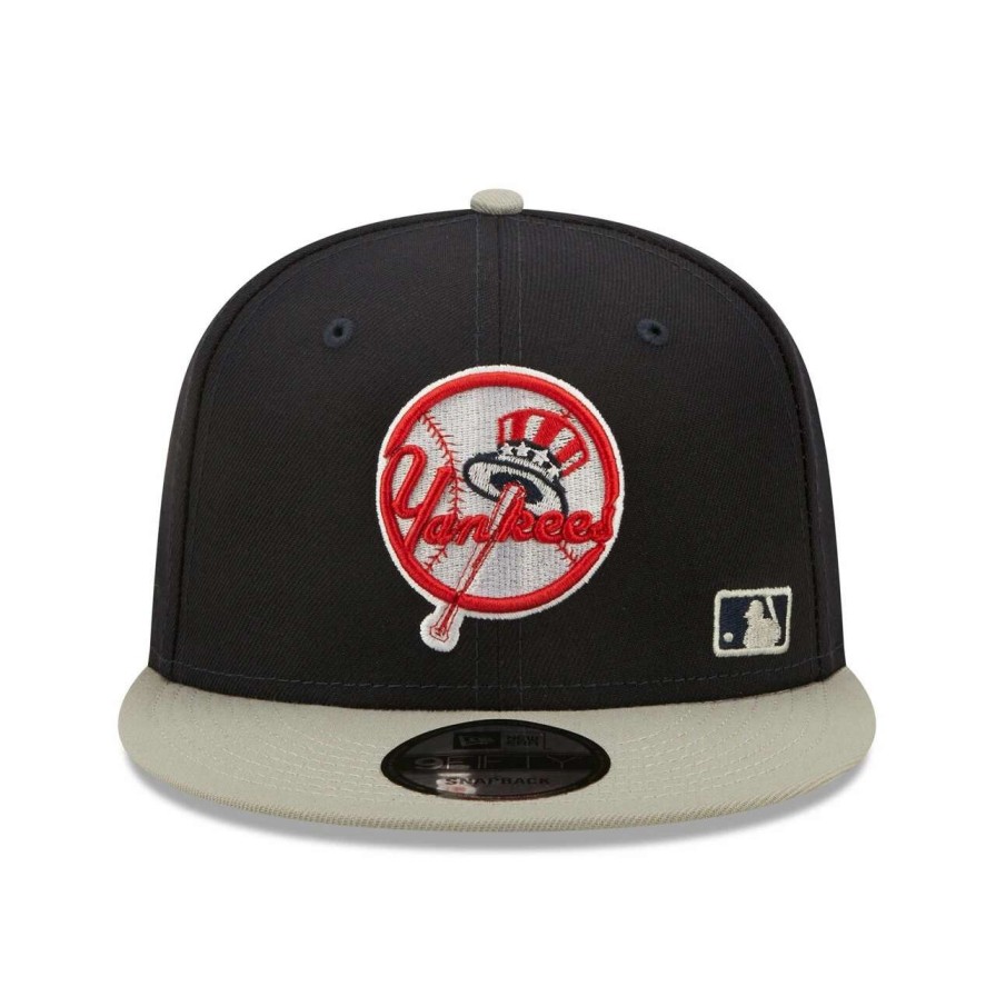 New York Yankees Caps * | Men'S New York Yankees New Era Navy/Gray Flawless 9Fifty Snapback Hat