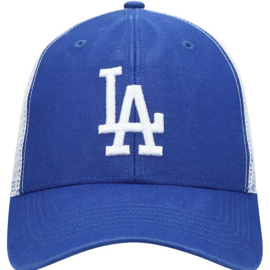 Los Angeles Dodgers Caps * | Men'S Los Angeles Dodgers '47 Royal/White Flagship Washed Mvp Trucker Snapback Hat