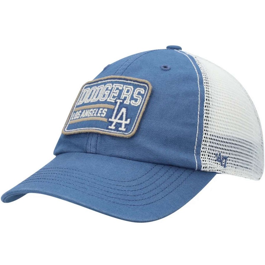 Los Angeles Dodgers Caps * | Men'S Los Angeles Dodgers '47 Royal/Natural Off Ramp Clean Up Trucker Adjustable Hat