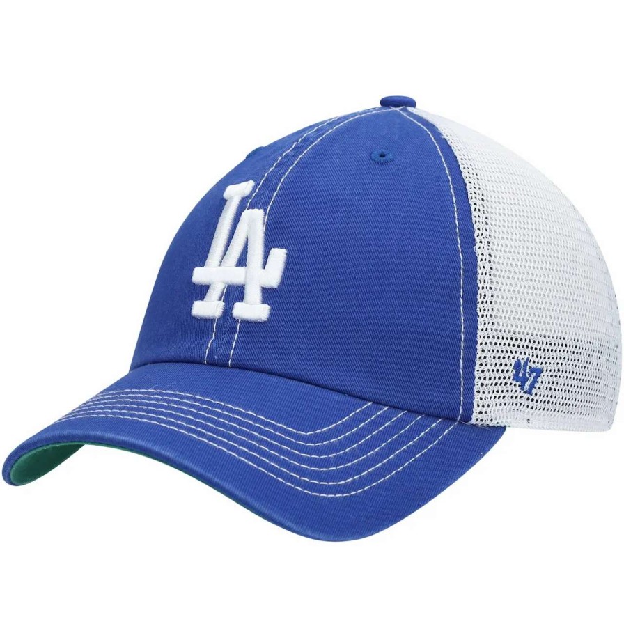 Los Angeles Dodgers Caps * | Men'S Los Angeles Dodgers '47 Royal/White Trawler Clean Up Trucker Snapback Hat