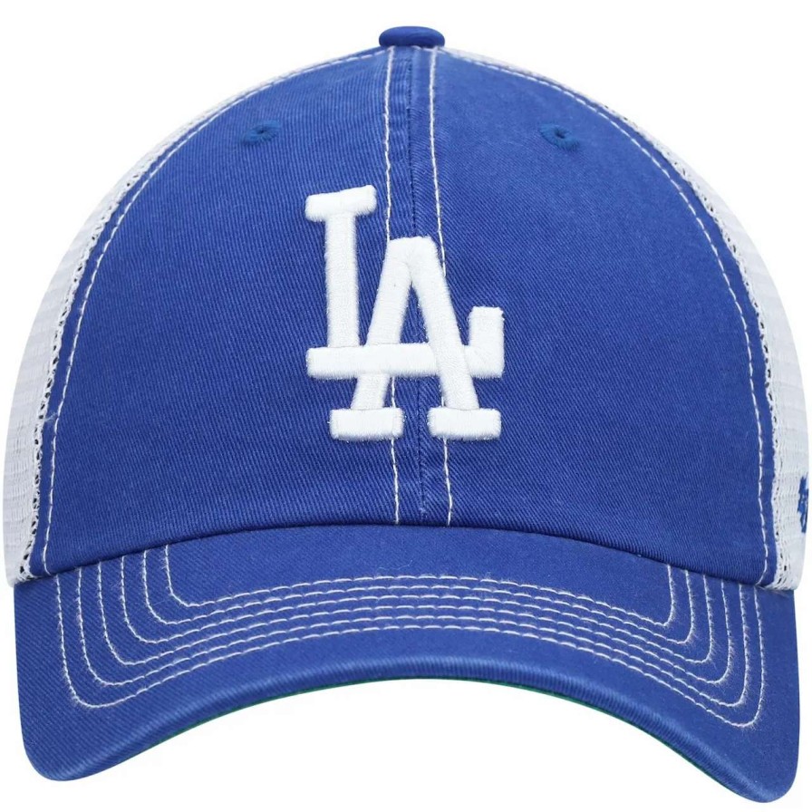 Los Angeles Dodgers Caps * | Men'S Los Angeles Dodgers '47 Royal/White Trawler Clean Up Trucker Snapback Hat