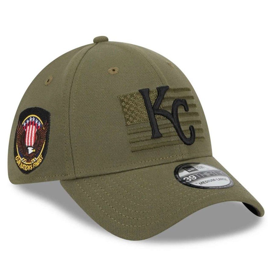 Kansas City Royals Caps * | Men'S Kansas City Royals New Era Green 2023 Armed Forces Day 39Thirty Flex Hat