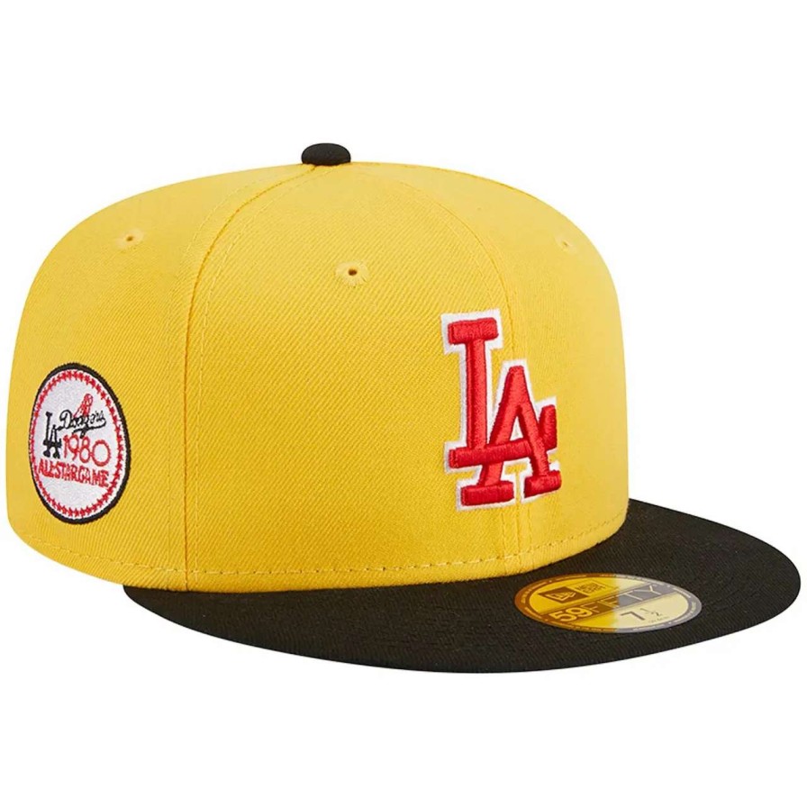 Los Angeles Dodgers Caps * | Men'S Los Angeles Dodgers New Era Yellow/Black Grilled 59Fifty Fitted Hat