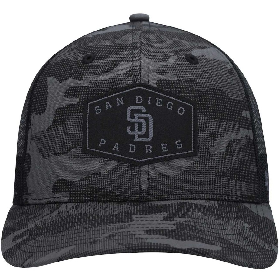 San Diego Padres Caps * | Men'S San Diego Padres '47 Charcoal Tonal Camo Convoy Trucker Snapback Hat