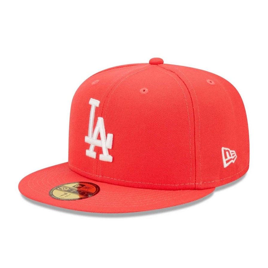 Los Angeles Dodgers Caps * | Men'S Los Angeles Dodgers New Era Red Lava Highlighter Logo 59Fifty Fitted Hat