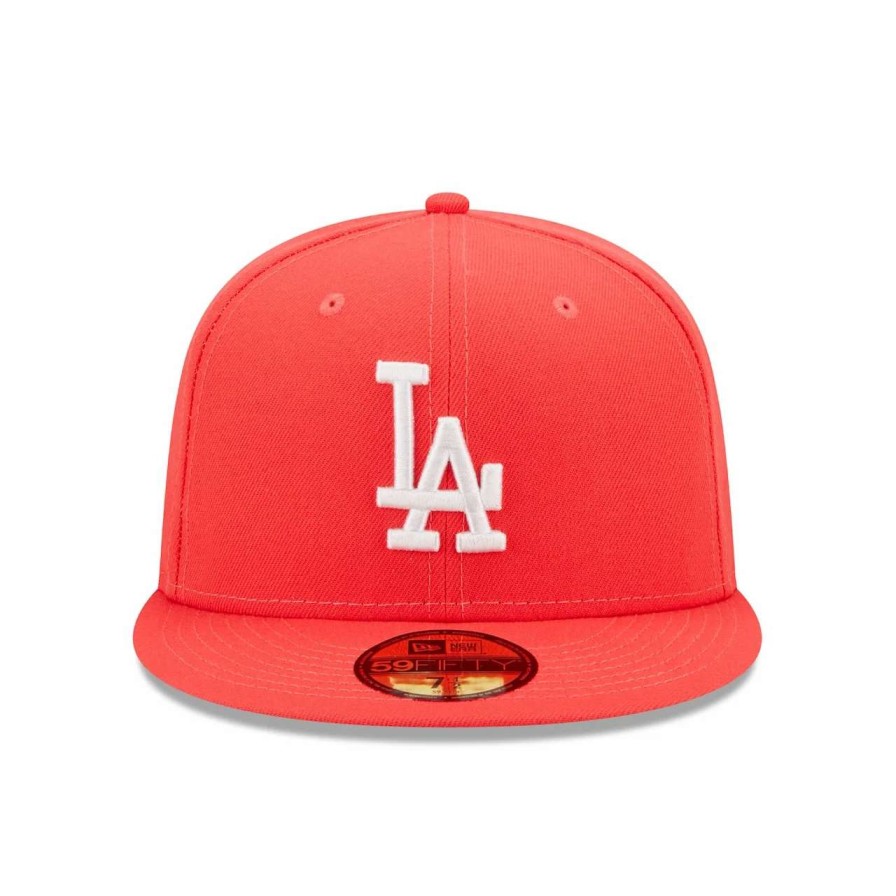 Los Angeles Dodgers Caps * | Men'S Los Angeles Dodgers New Era Red Lava Highlighter Logo 59Fifty Fitted Hat