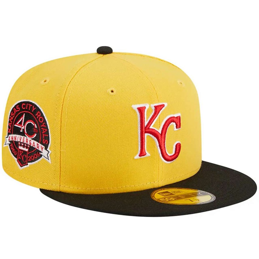 Kansas City Royals Caps * | Men'S Kansas City Royals New Era Yellow/Black Grilled 59Fifty Fitted Hat