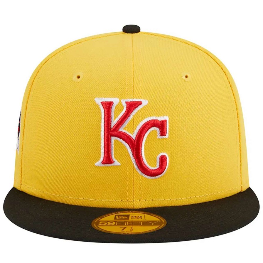 Kansas City Royals Caps * | Men'S Kansas City Royals New Era Yellow/Black Grilled 59Fifty Fitted Hat