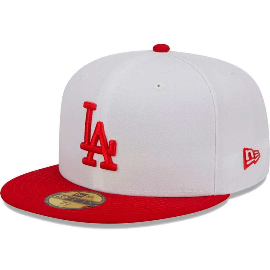 Los Angeles Dodgers Caps * | Men'S Los Angeles Dodgers New Era White Optic 59Fifty Fitted Hat