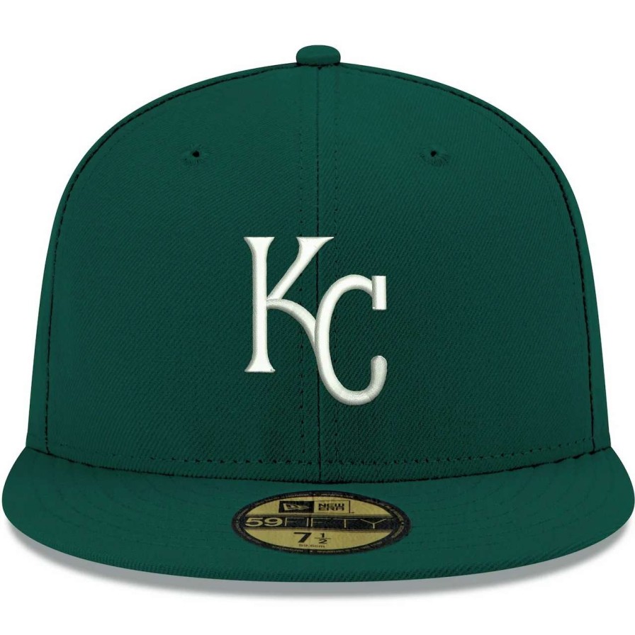 Kansas City Royals Caps * | Men'S Kansas City Royals New Era Green White Logo 59Fifty Fitted Hat