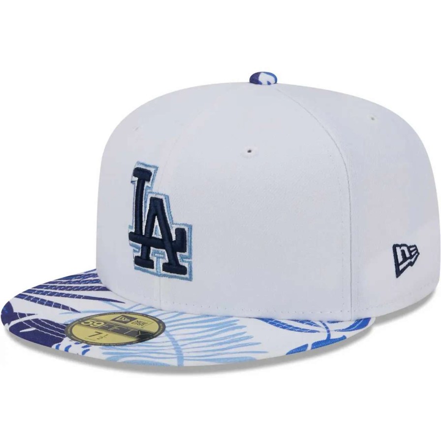 Los Angeles Dodgers Caps * | Men'S Los Angeles Dodgers New Era White/Royal Flamingo 59Fifty Fitted Hat