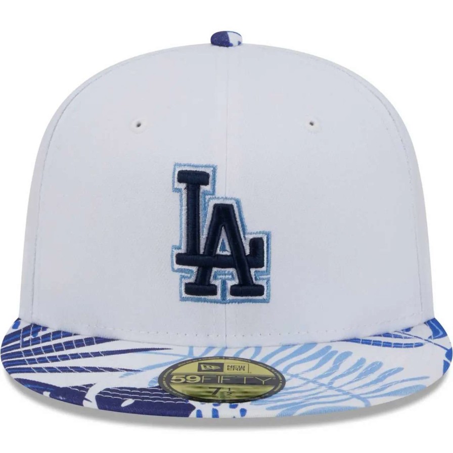 Los Angeles Dodgers Caps * | Men'S Los Angeles Dodgers New Era White/Royal Flamingo 59Fifty Fitted Hat