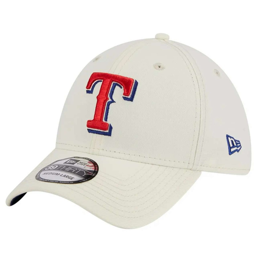 Texas Rangers Caps * | Men'S Texas Rangers New Era White Chrome Team Classic 39Thirty Flex Hat