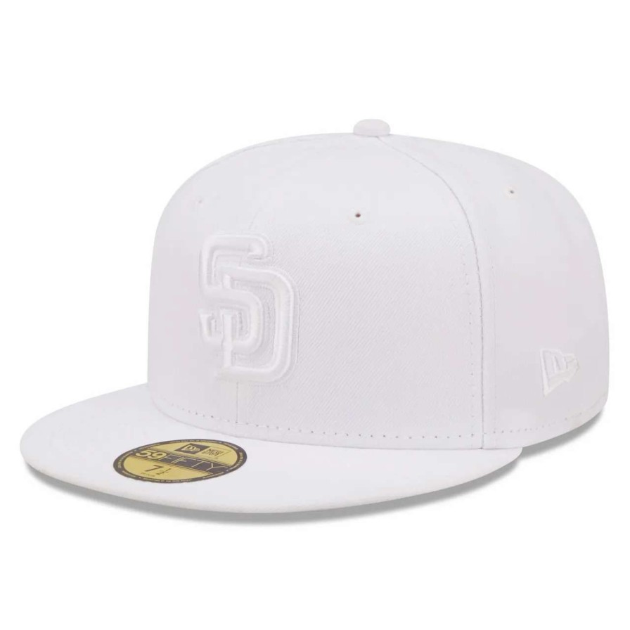 San Diego Padres Caps * | Men'S San Diego Padres New Era White On White 59Fifty Fitted Hat