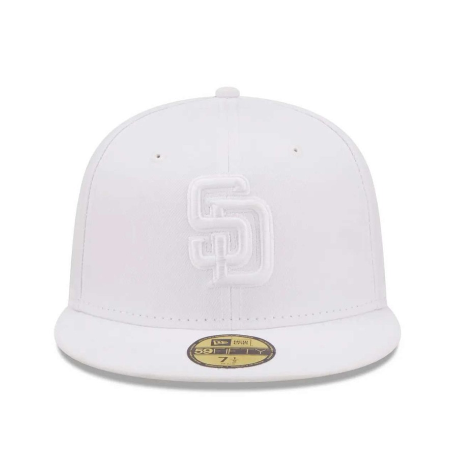 San Diego Padres Caps * | Men'S San Diego Padres New Era White On White 59Fifty Fitted Hat