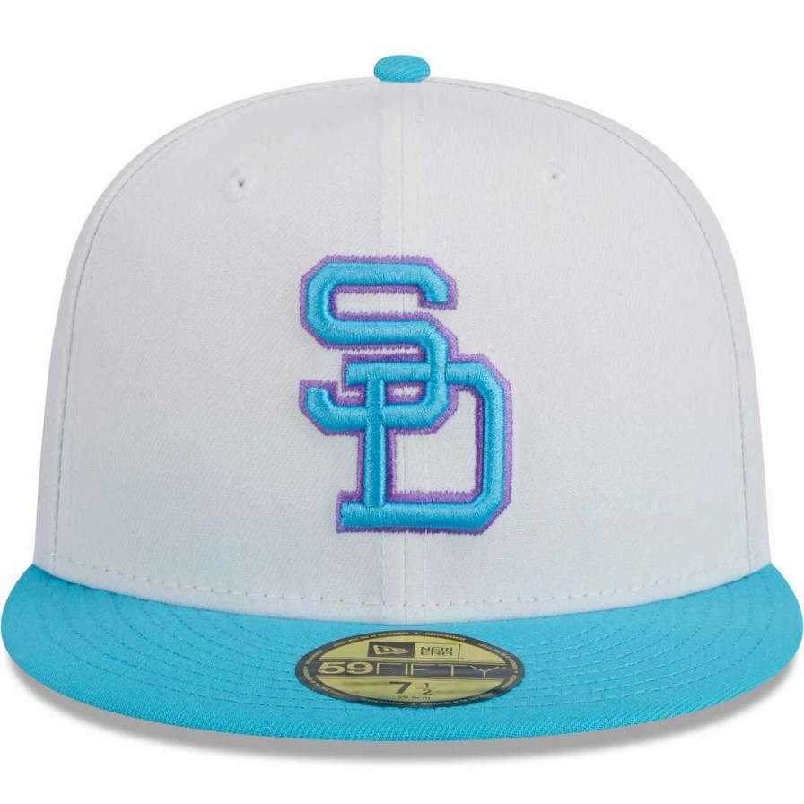 San Diego Padres Caps * | Men'S San Diego Padres New Era White Vice 59Fifty Fitted Hat