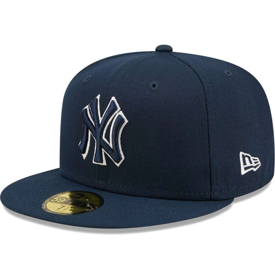 New York Yankees Caps * | Men'S New York Yankees New Era Navy Oceanside Green Undervisor 59Fifty Fitted Hat