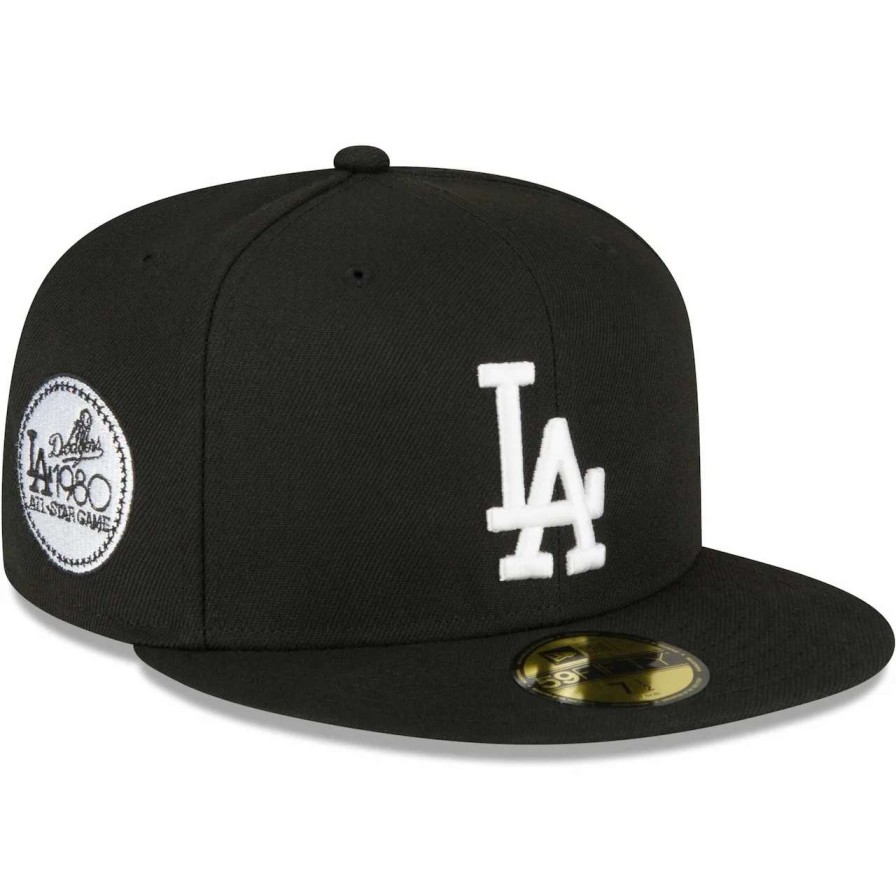 Los Angeles Dodgers Caps * | Men'S Los Angeles Dodgers New Era Black Sidepatch 59Fifty Fitted Hat