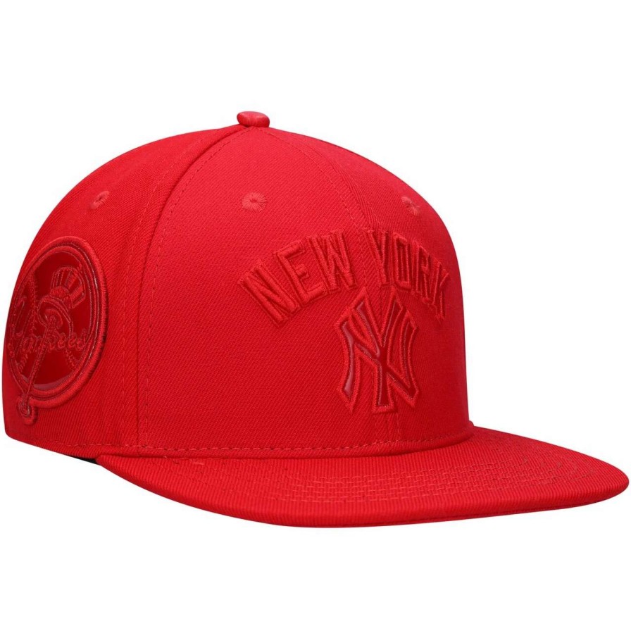 New York Yankees Caps * | Men'S New York Yankees Pro Standard Triple Red Snapback Hat