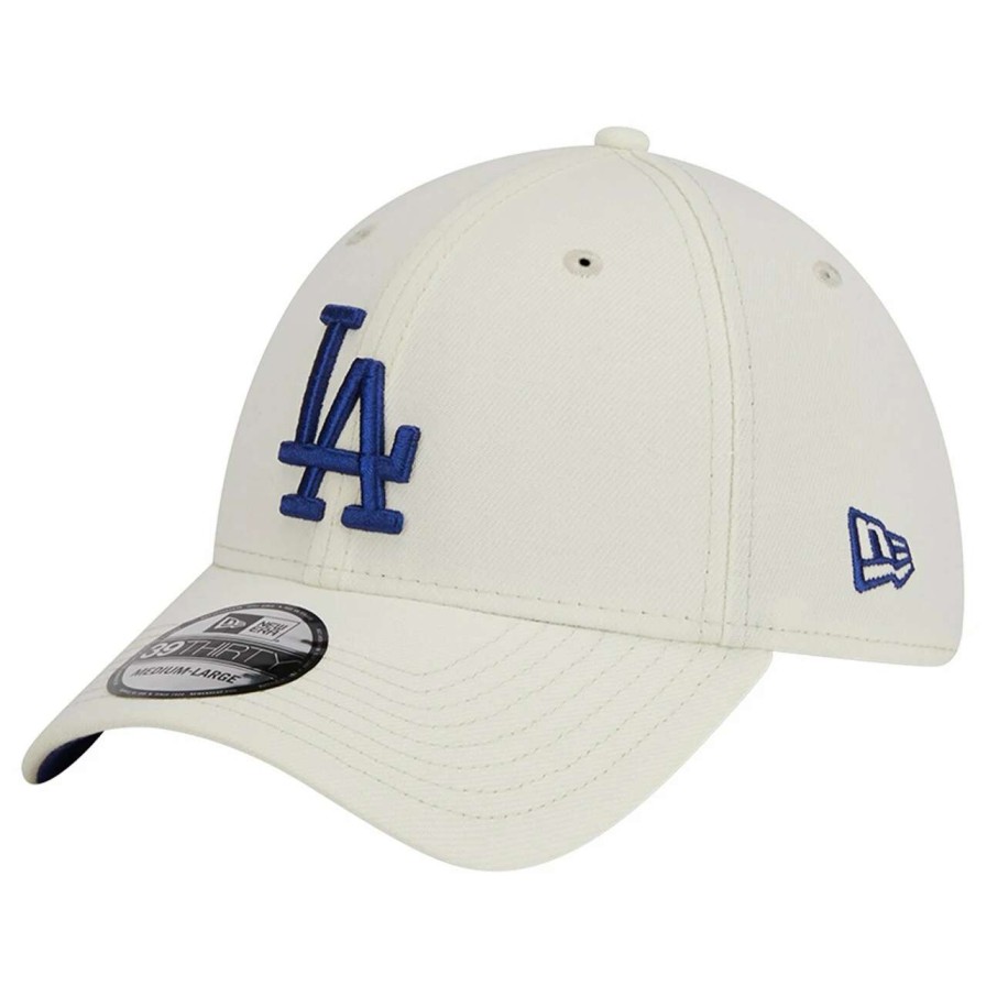 Los Angeles Dodgers Caps * | Men'S Los Angeles Dodgers New Era White Chrome Team Classic 39Thirty Flex Hat