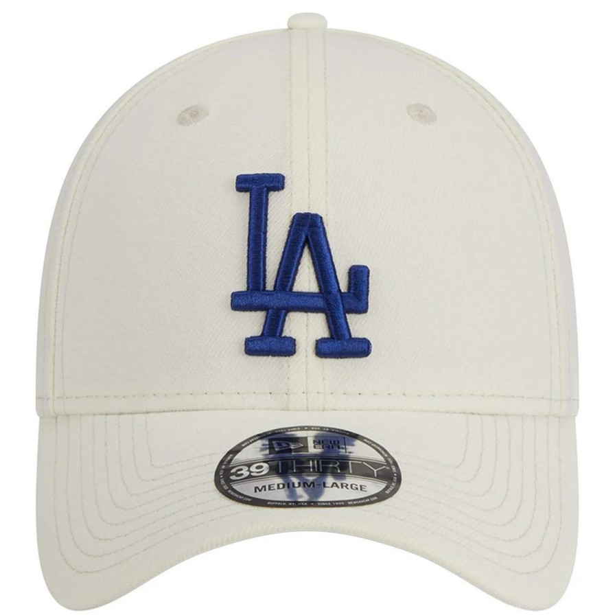 Los Angeles Dodgers Caps * | Men'S Los Angeles Dodgers New Era White Chrome Team Classic 39Thirty Flex Hat