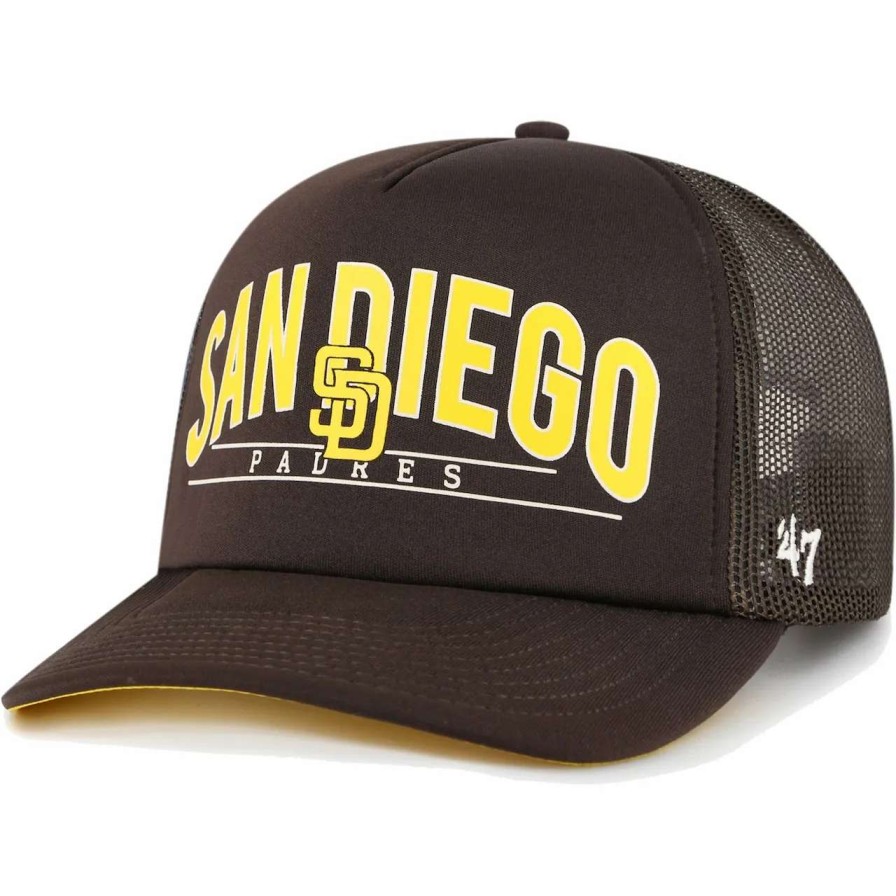 San Diego Padres Caps * | Men'S San Diego Padres '47 Brown Backhaul Foam Trucker Snapback Hat