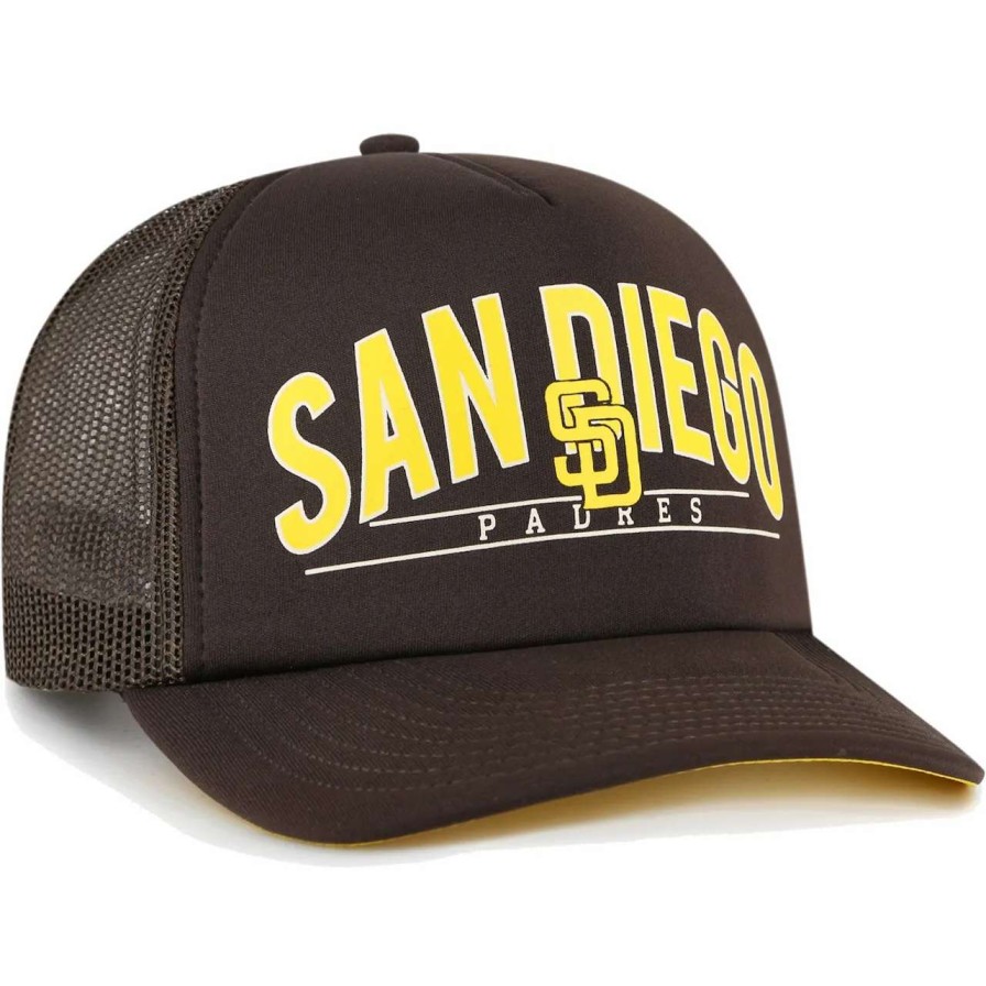 San Diego Padres Caps * | Men'S San Diego Padres '47 Brown Backhaul Foam Trucker Snapback Hat