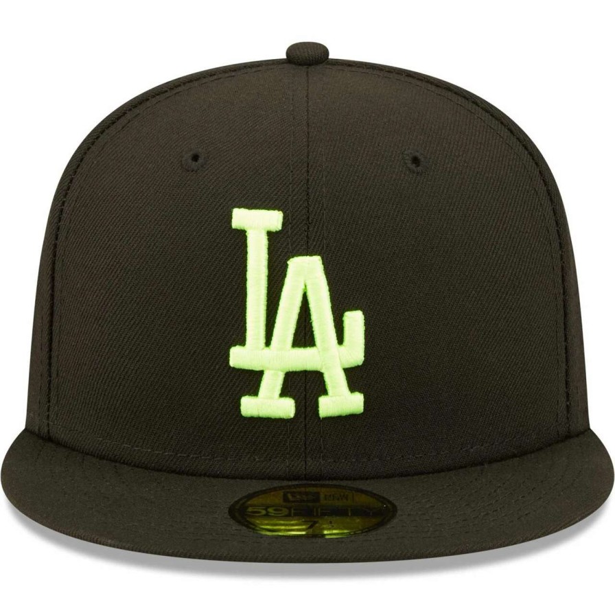 Los Angeles Dodgers Caps * | Men'S Los Angeles Dodgers New Era Black Summer Pop 1988 World Series 59Fifty Snake Undervisor Fitted Hat