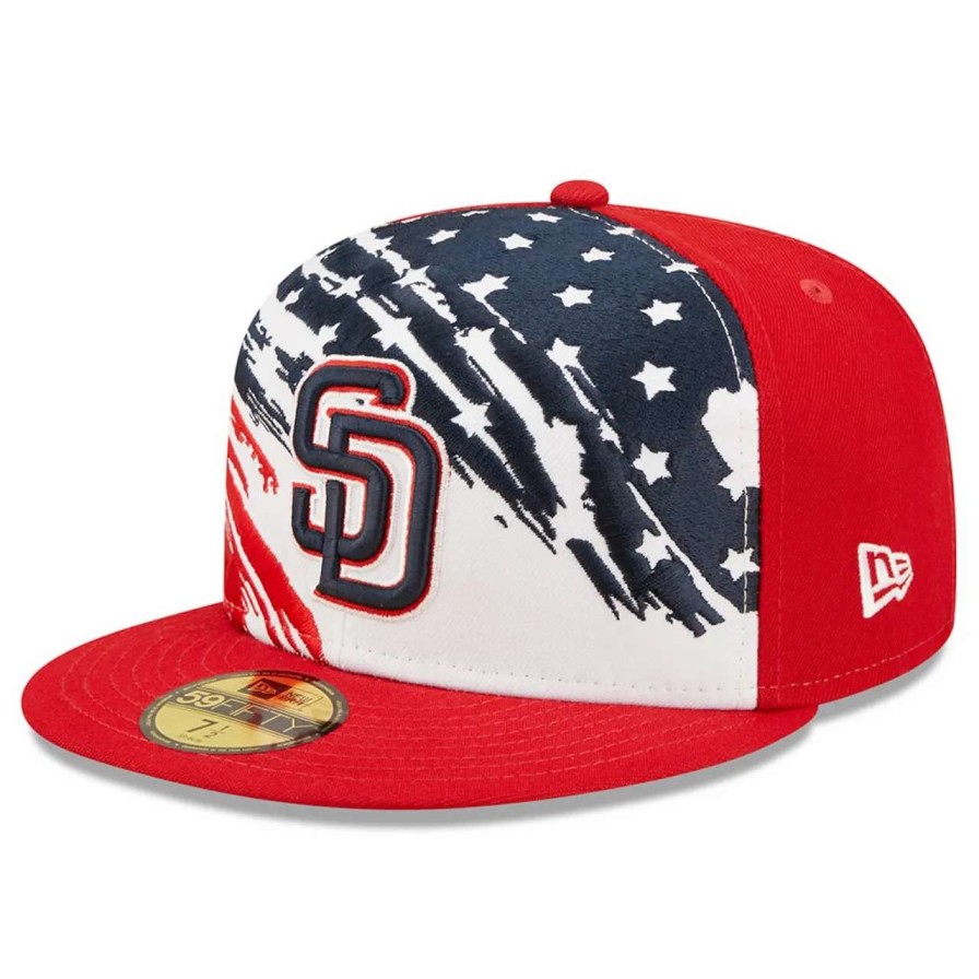 San Diego Padres Caps * | Men'S San Diego Padres New Era Red 2022 4Th Of July On-Field 59Fifty Fitted Hat