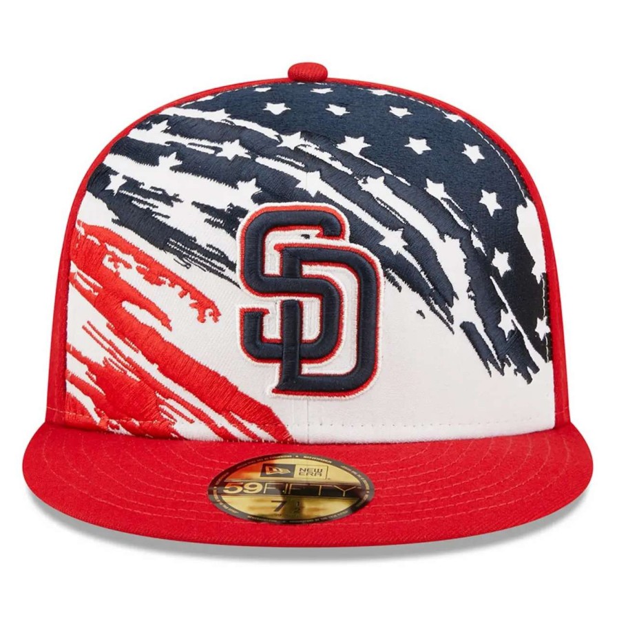 San Diego Padres Caps * | Men'S San Diego Padres New Era Red 2022 4Th Of July On-Field 59Fifty Fitted Hat