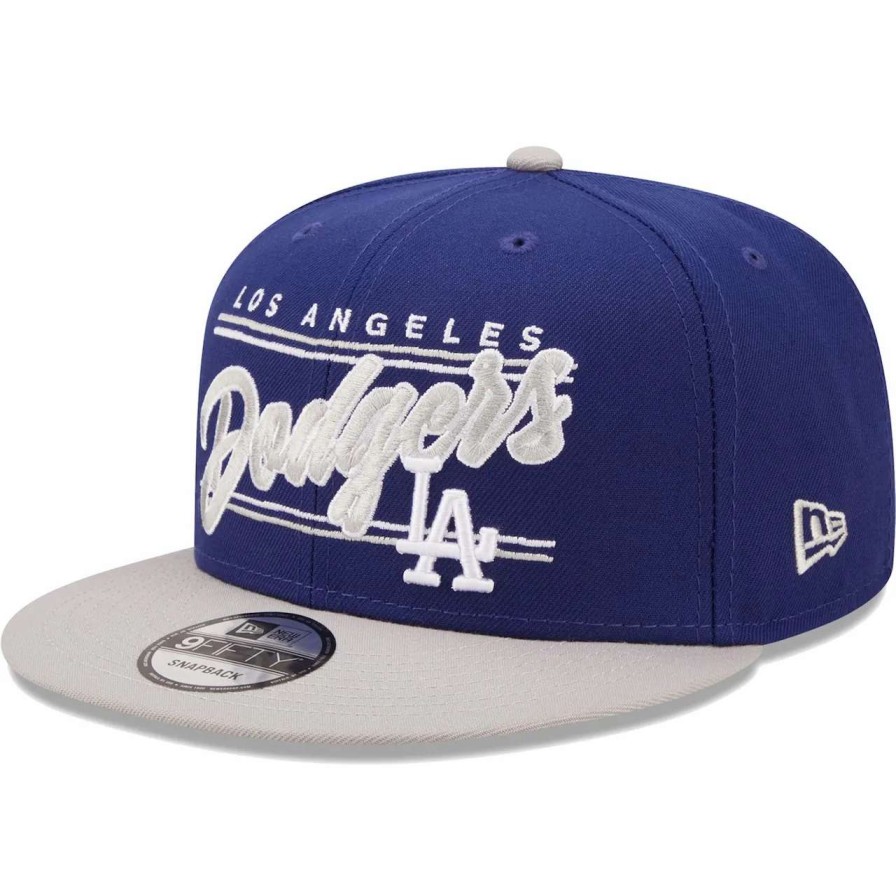 Los Angeles Dodgers Caps * | Men'S Los Angeles Dodgers New Era Royal/Gray Team Script 9Fifty Adjustable Snapback Hat