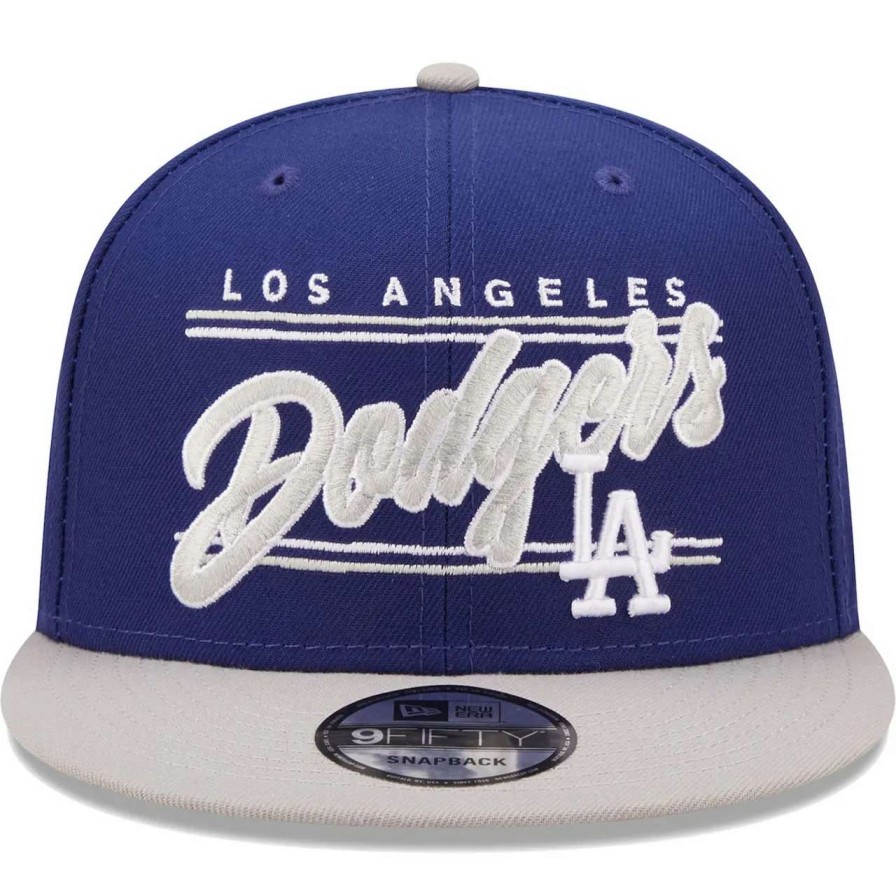 Los Angeles Dodgers Caps * | Men'S Los Angeles Dodgers New Era Royal/Gray Team Script 9Fifty Adjustable Snapback Hat