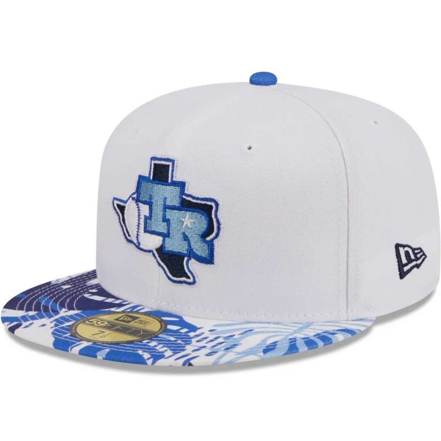 Texas Rangers Caps * | Men'S Texas Rangers New Era White/Royal Flamingo 59Fifty Fitted Hat