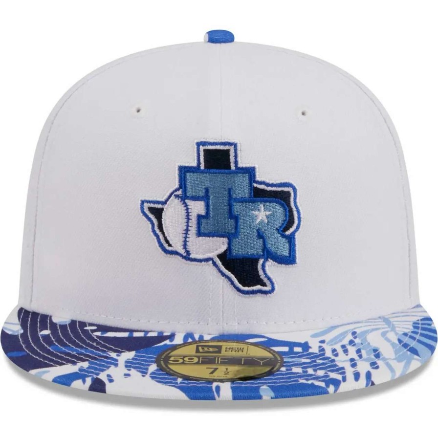 Texas Rangers Caps * | Men'S Texas Rangers New Era White/Royal Flamingo 59Fifty Fitted Hat