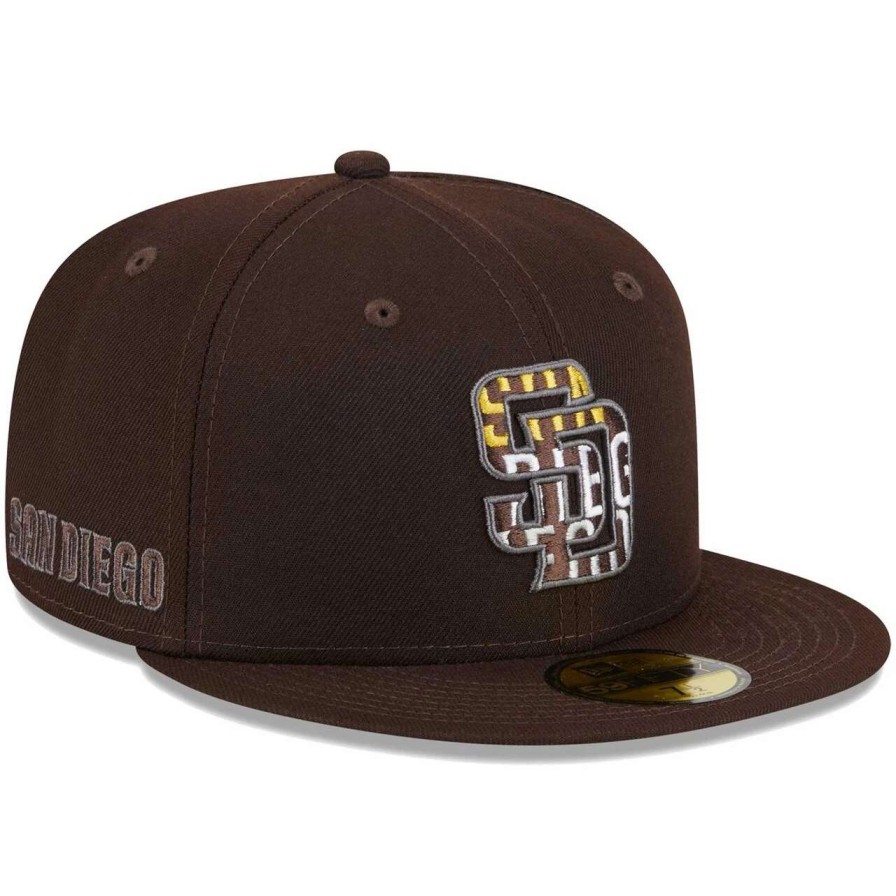 San Diego Padres Caps * | Men'S San Diego Padres New Era Brown Script Fill 59Fifty Fitted Hat