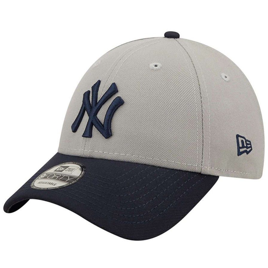 New York Yankees Caps * | Men'S New York Yankees New Era Gray/Navy League 9Forty Adjustable Hat