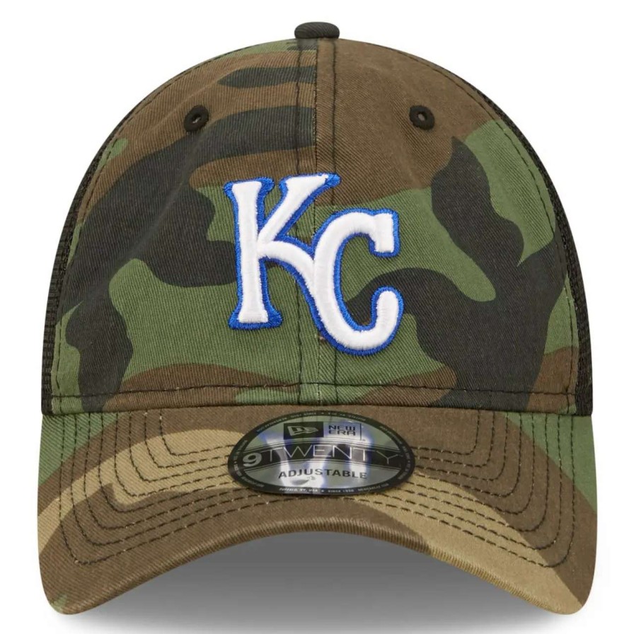 Kansas City Royals Caps * | Men'S Kansas City Royals New Era Camo 9Twenty Trucker Snapback Hat