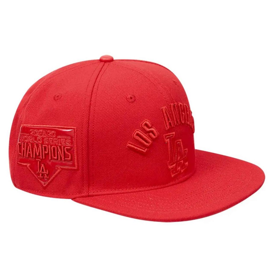 Los Angeles Dodgers Caps * | Men'S Los Angeles Dodgers Pro Standard Triple Red Snapback Hat