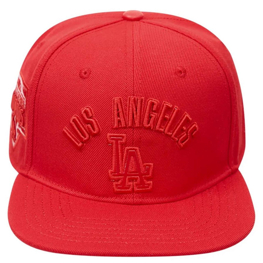 Los Angeles Dodgers Caps * | Men'S Los Angeles Dodgers Pro Standard Triple Red Snapback Hat