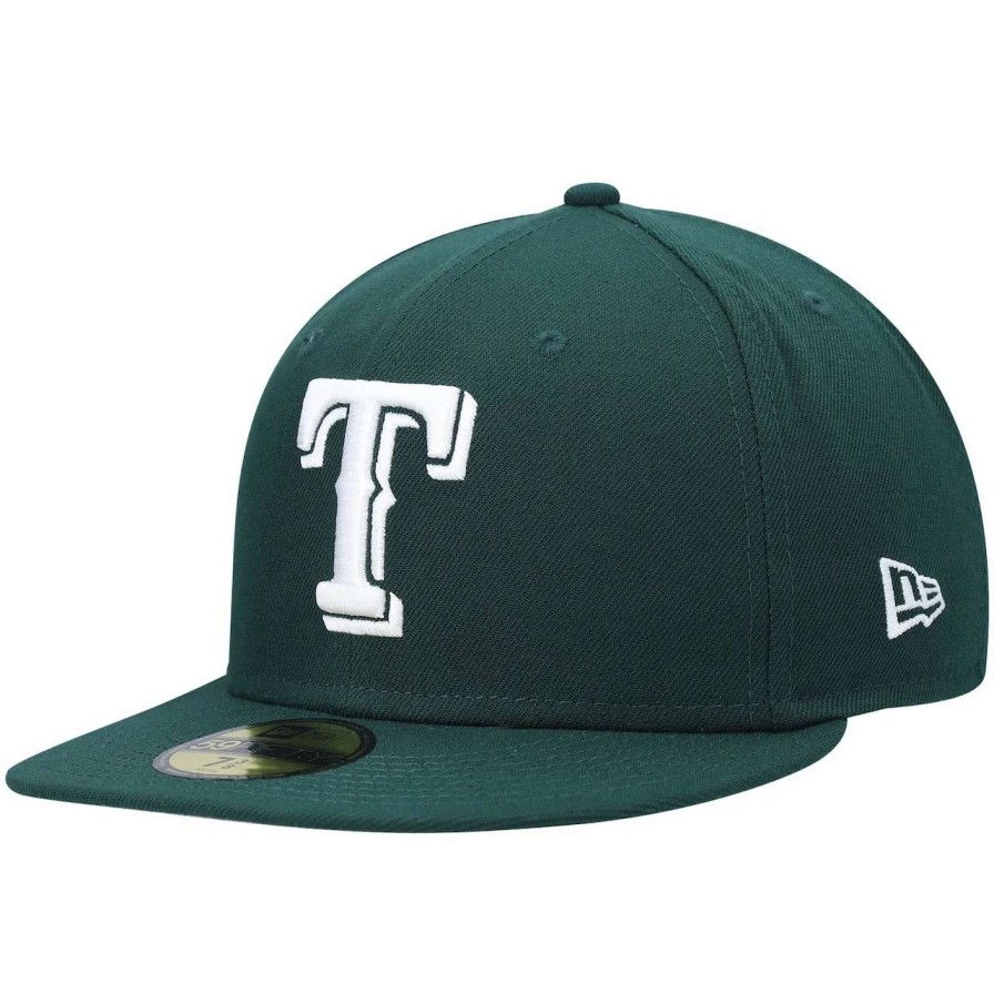 Texas Rangers Caps * | Men'S Texas Rangers New Era Green White Logo 59Fifty Fitted Hat