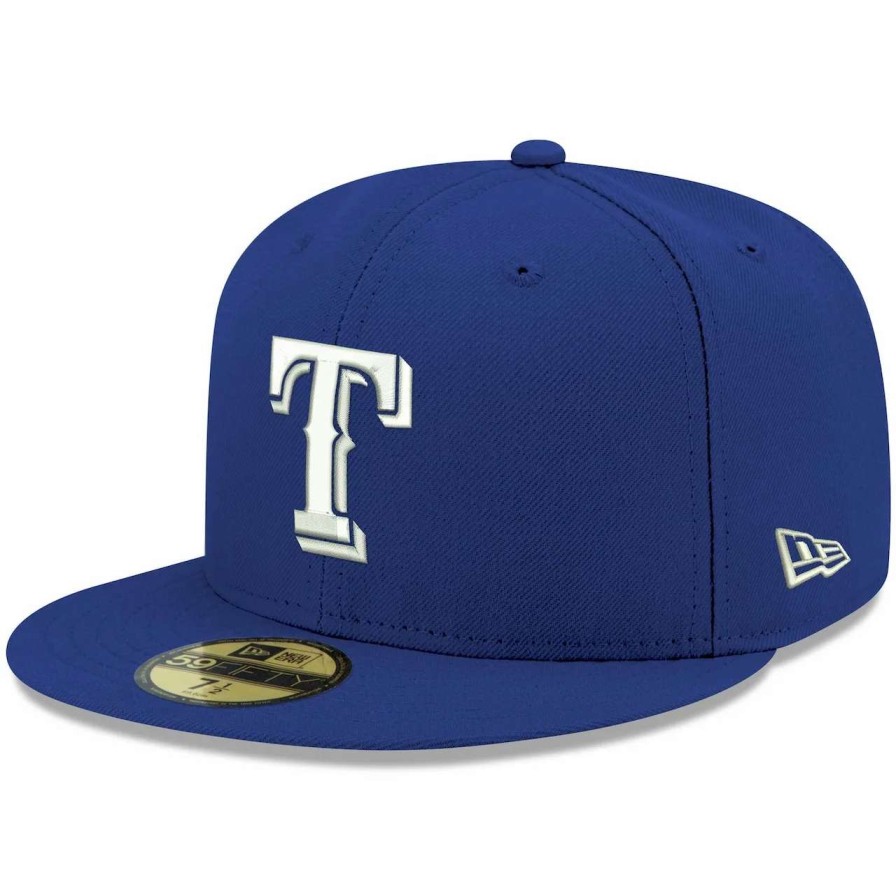 Texas Rangers Caps * | Men'S Texas Rangers New Era Royal White Logo 59Fifty Fitted Hat