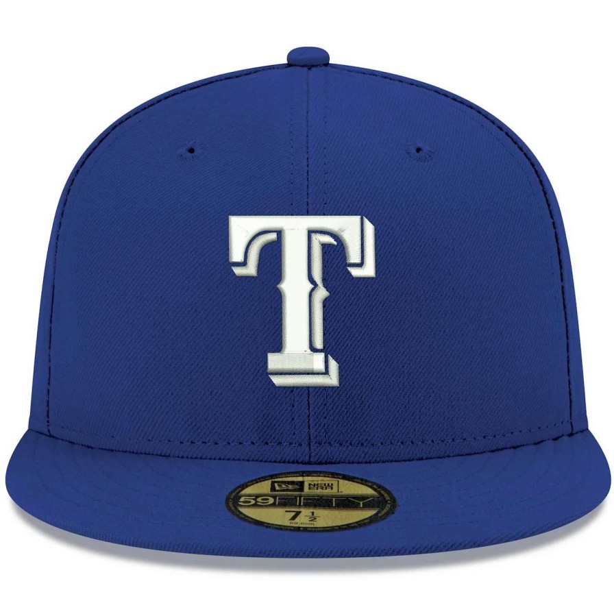 Texas Rangers Caps * | Men'S Texas Rangers New Era Royal White Logo 59Fifty Fitted Hat