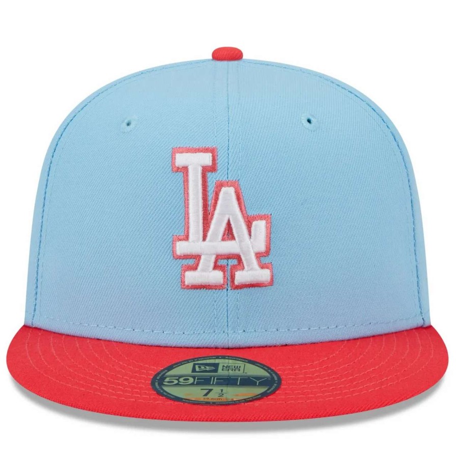 Los Angeles Dodgers Caps * | Men'S Los Angeles Dodgers New Era Light Blue/Red Spring Color Two-Tone 59Fifty Fitted Hat