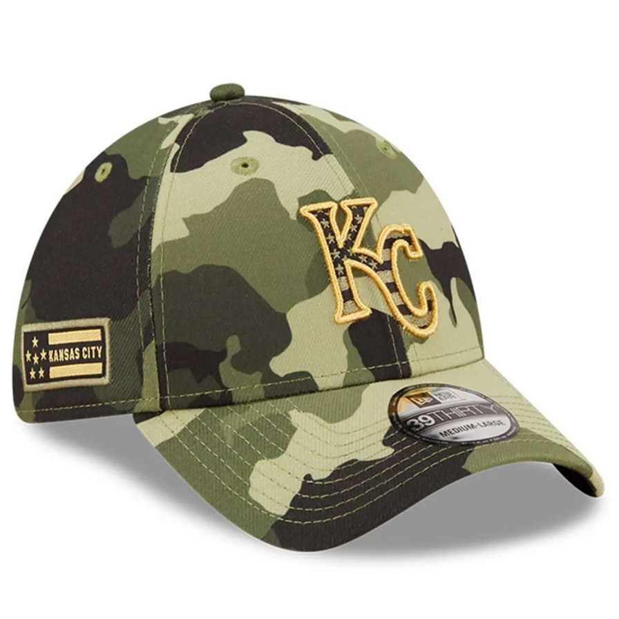 Kansas City Royals Caps * | Men'S Kansas City Royals New Era Camo 2022 Armed Forces Day 39Thirty Flex Hat