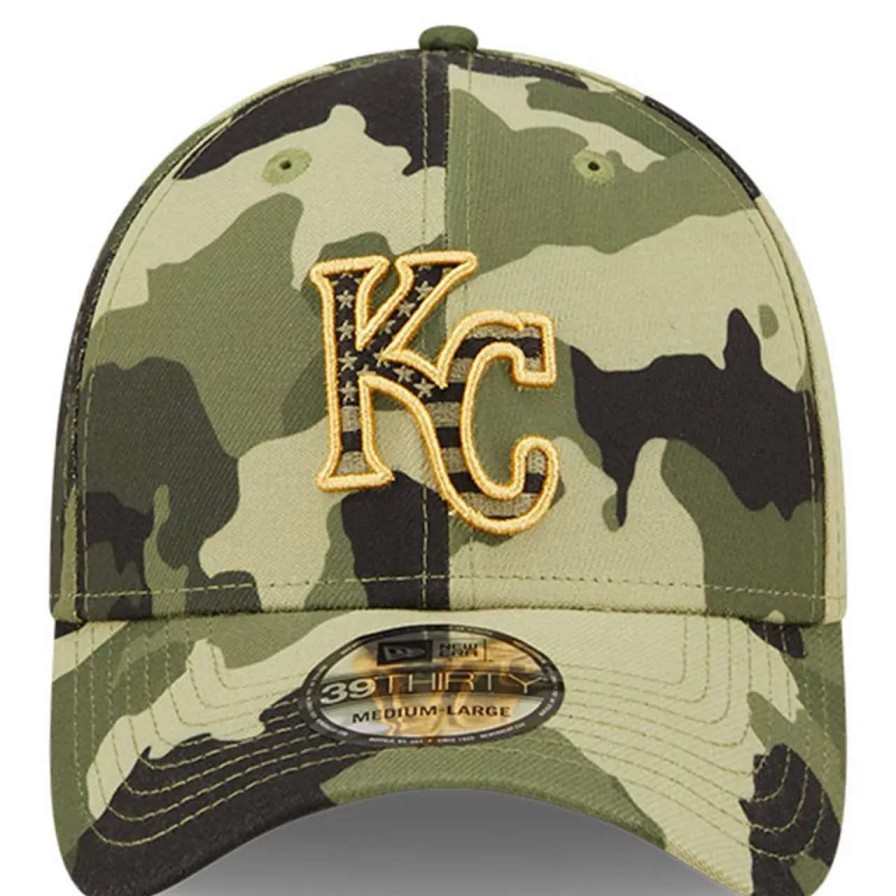 Kansas City Royals Caps * | Men'S Kansas City Royals New Era Camo 2022 Armed Forces Day 39Thirty Flex Hat