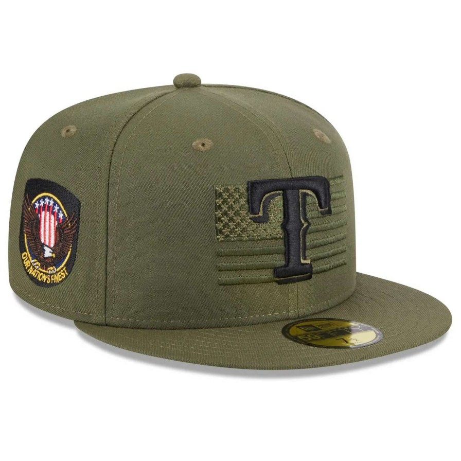 Texas Rangers Caps * | Men'S Texas Rangers New Era Green 2023 Armed Forces Day On-Field 59Fifty Fitted Hat