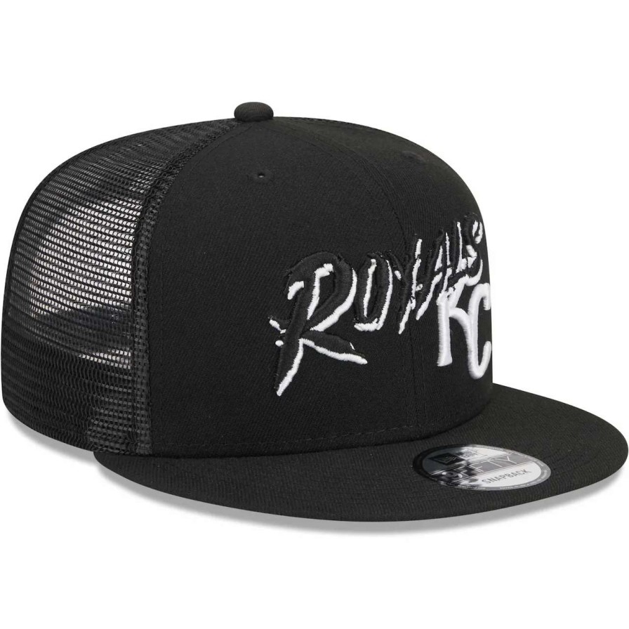 Kansas City Royals Caps * | Men'S Kansas City Royals New Era Black Street Trucker 9Fifty Snapback Hat