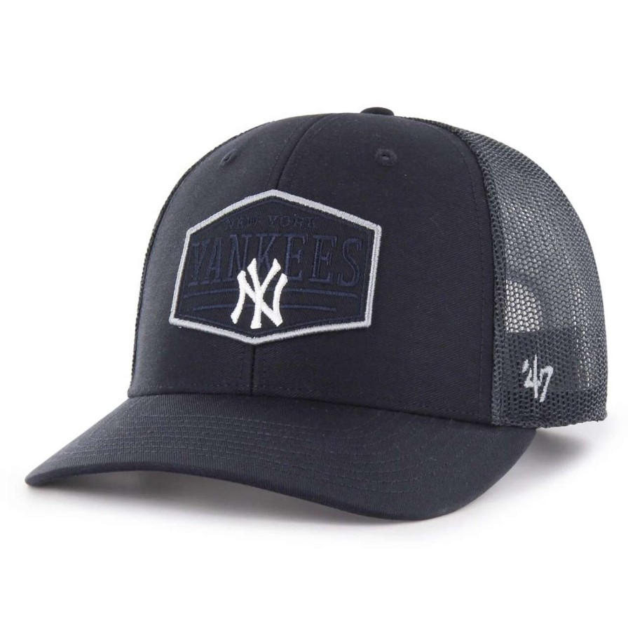 New York Yankees Caps * | Men'S New York Yankees '47 Navy Ridgeline Tonal Patch Trucker Adjustable Hat