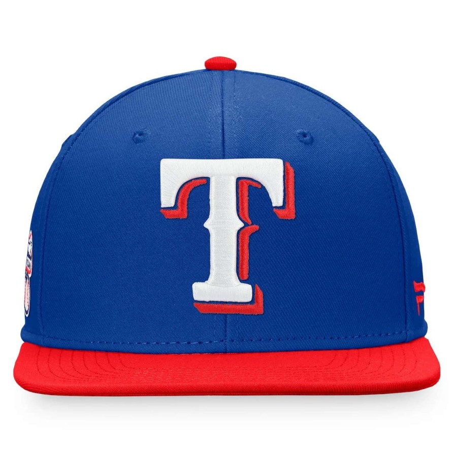 Texas Rangers Caps * | Men'S Texas Rangers Fanatics Branded Royal/Red Fundamental Two-Tone Snapback Hat