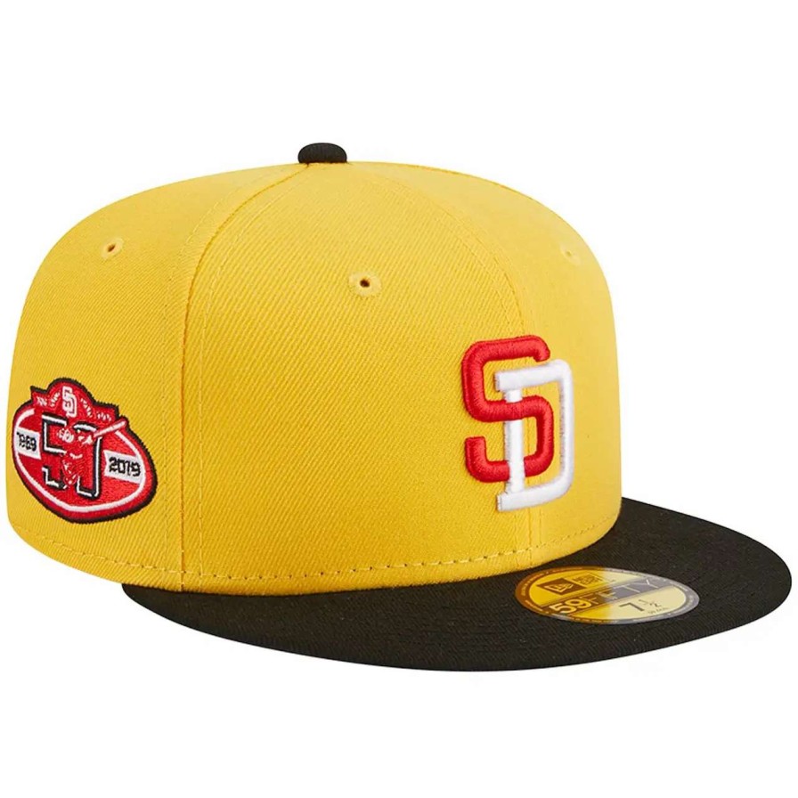 San Diego Padres Caps * | Men'S San Diego Padres New Era Yellow/Black Grilled 59Fifty Fitted Hat